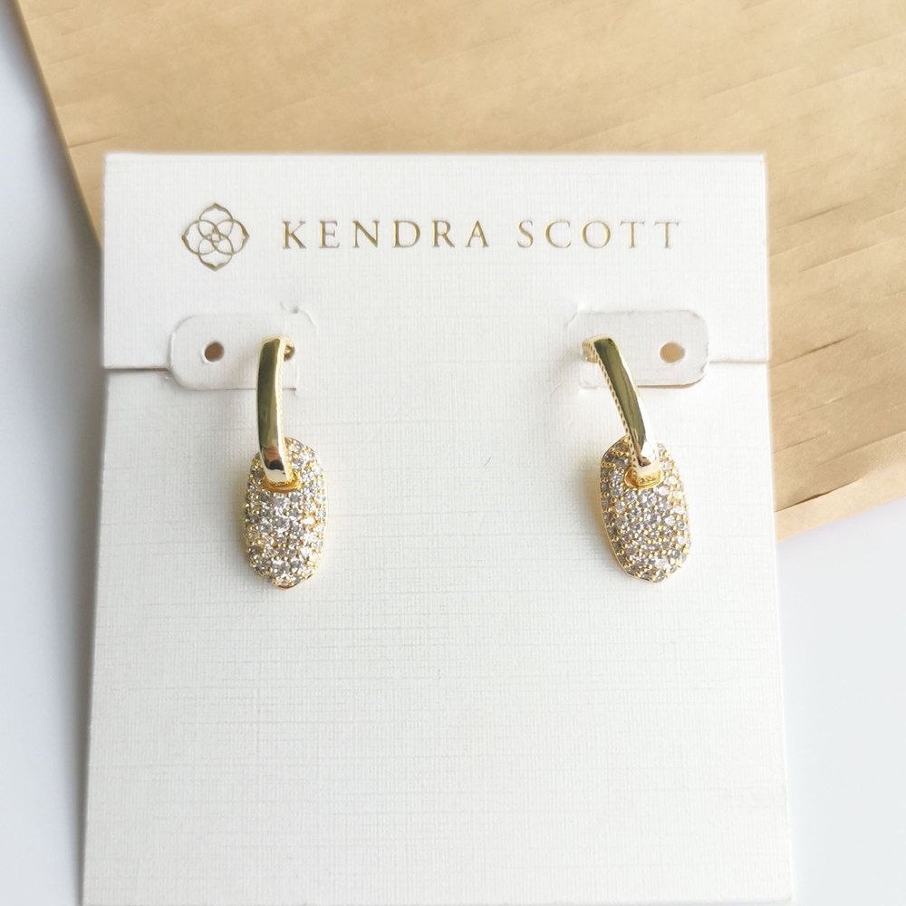 Kendra Scott Gold Pavé Drop Earrings - Gold